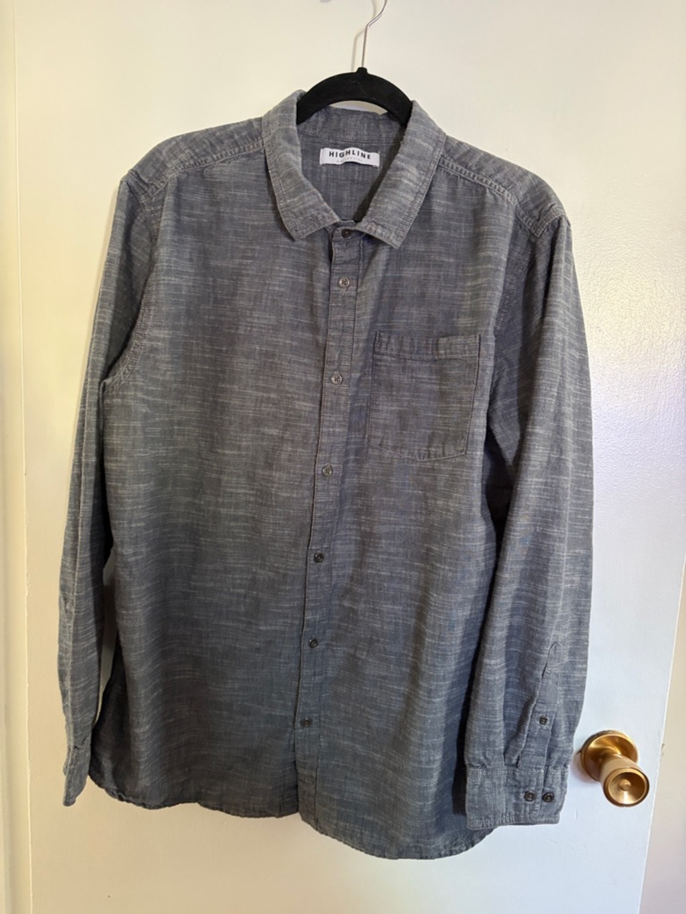 Highline Collective men’s grey chambray shirt size XL